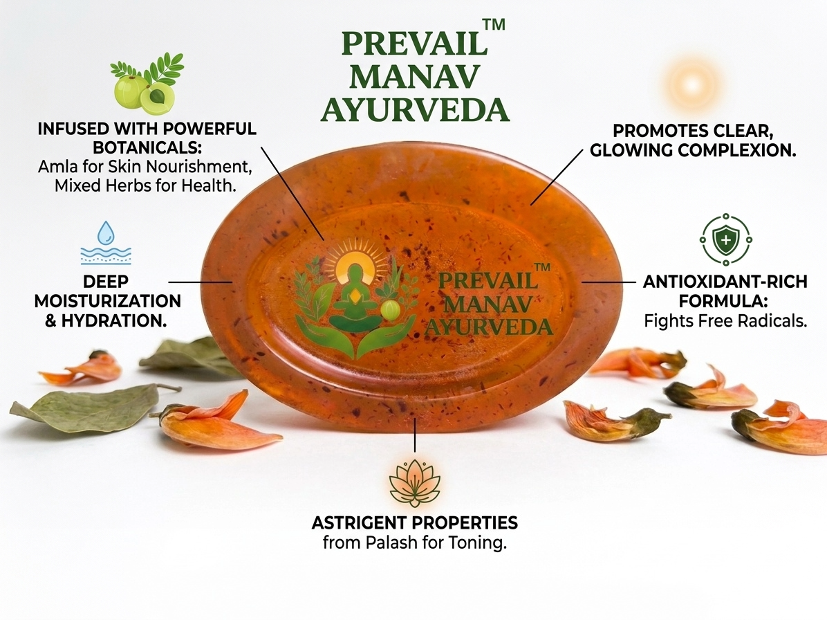 Prevail Manav Ayurveda Luxury Kesudo Soap – Traditional Skin-Glowing Herbal Bath Soap